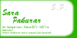 sara pakurar business card